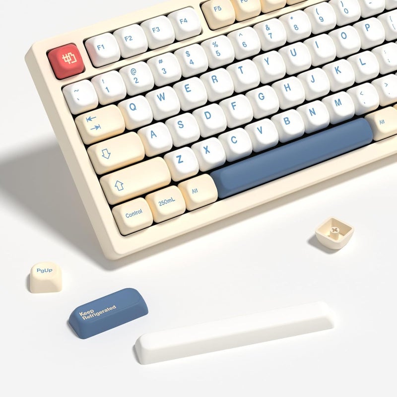 YMKPVR KBDiy Soymilk KOA Profile Keycaps 60 75 100 Percent,Dye-Sublimation PBT Cute Custom Keyboard Keycap,140 Key Cap Set for Cherry Gateron MX Switches Mechanical Keyboards - Image 1